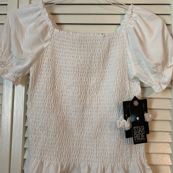 Star Ride Kids Smocked Blouse - White - Picture 1 of 6